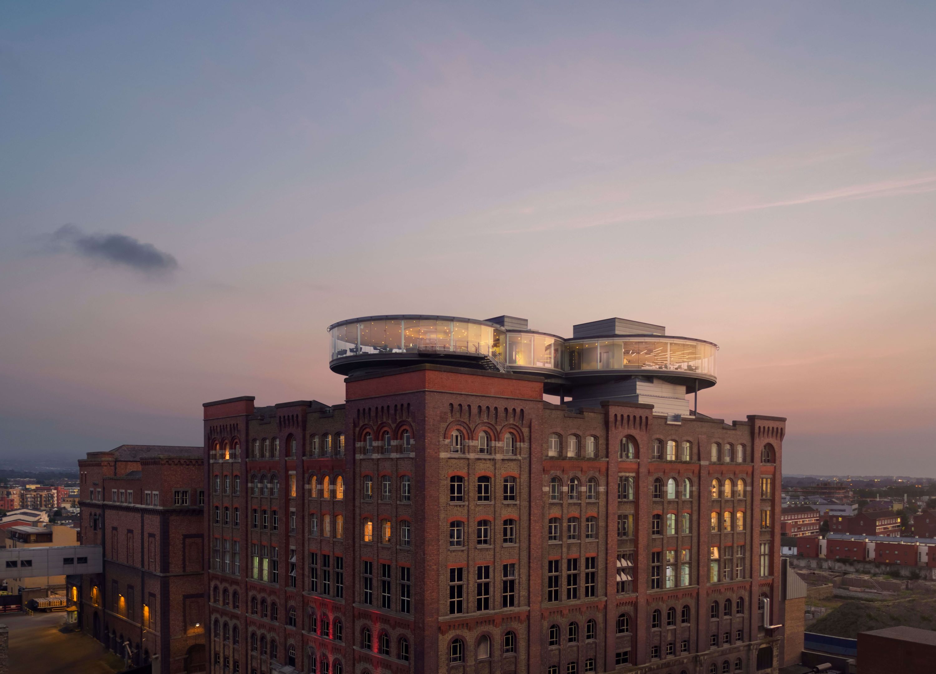 Panoramic view of Gravity Bar setup in the Guinness Storehouse